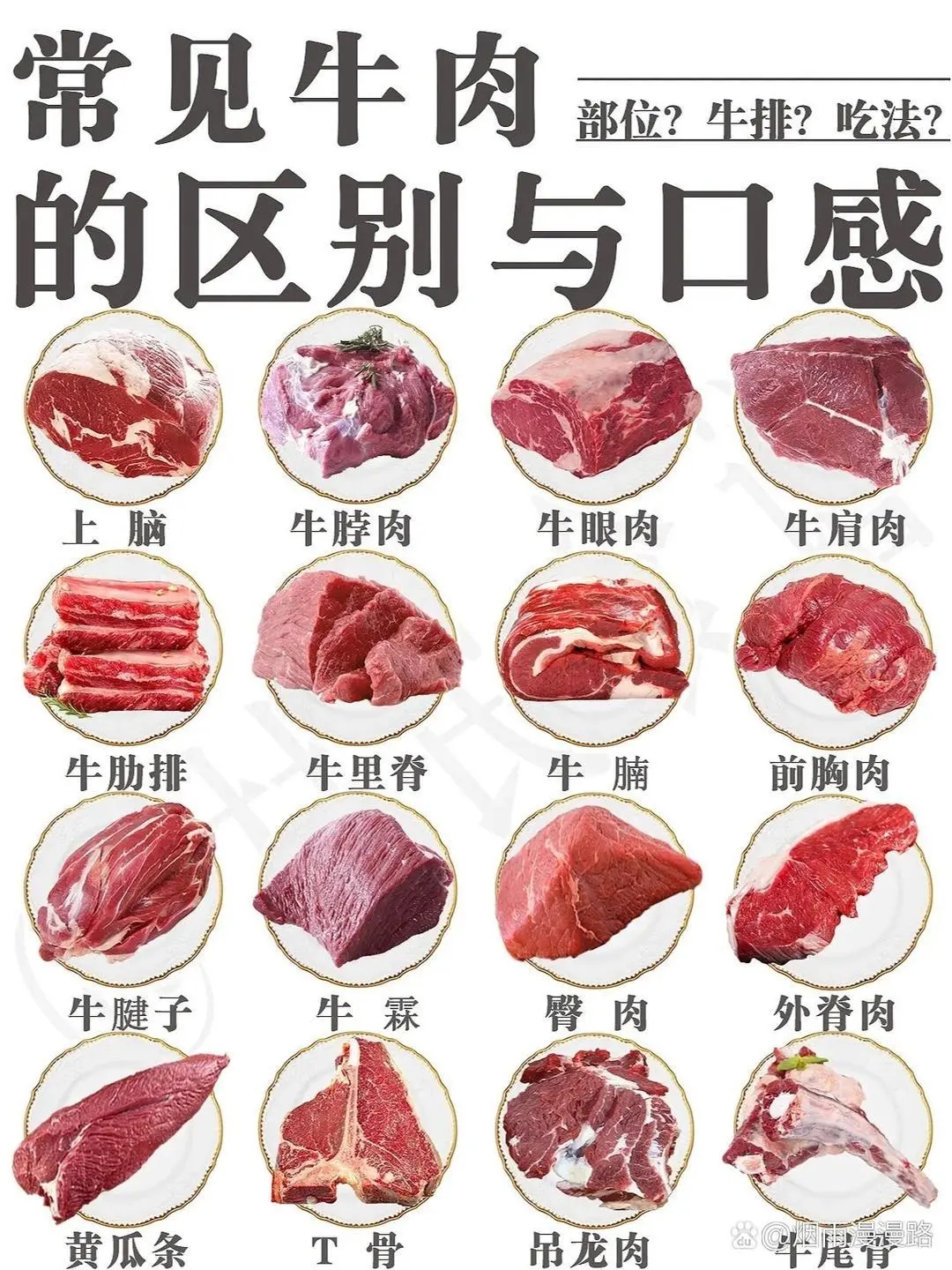 牛肉部位吃法的区别和口感