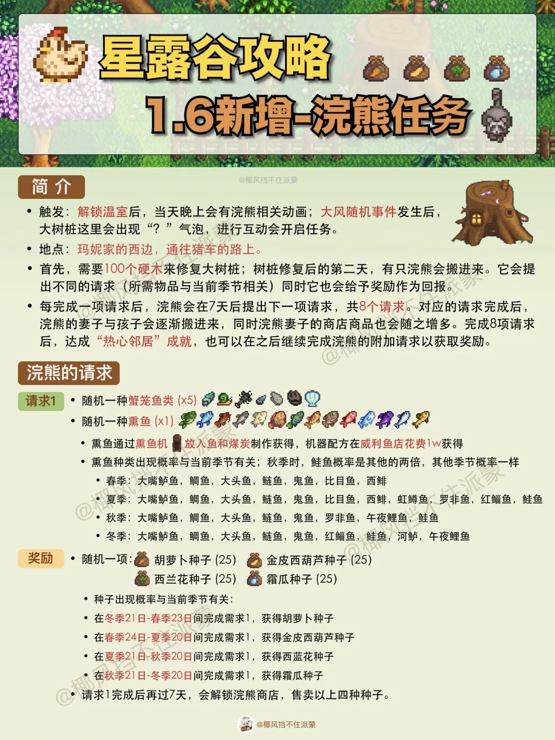 星露谷攻略！1.6新增浣熊攻略|热心邻居成就