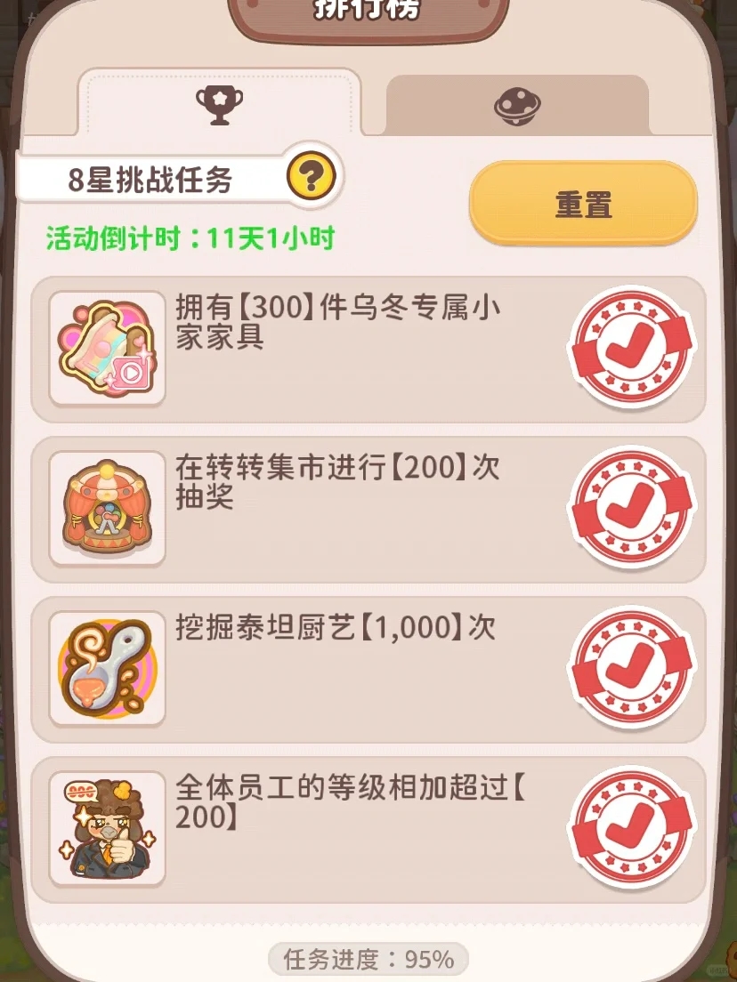 乌冬冬：即将完成八星挑战啦！😭终于！