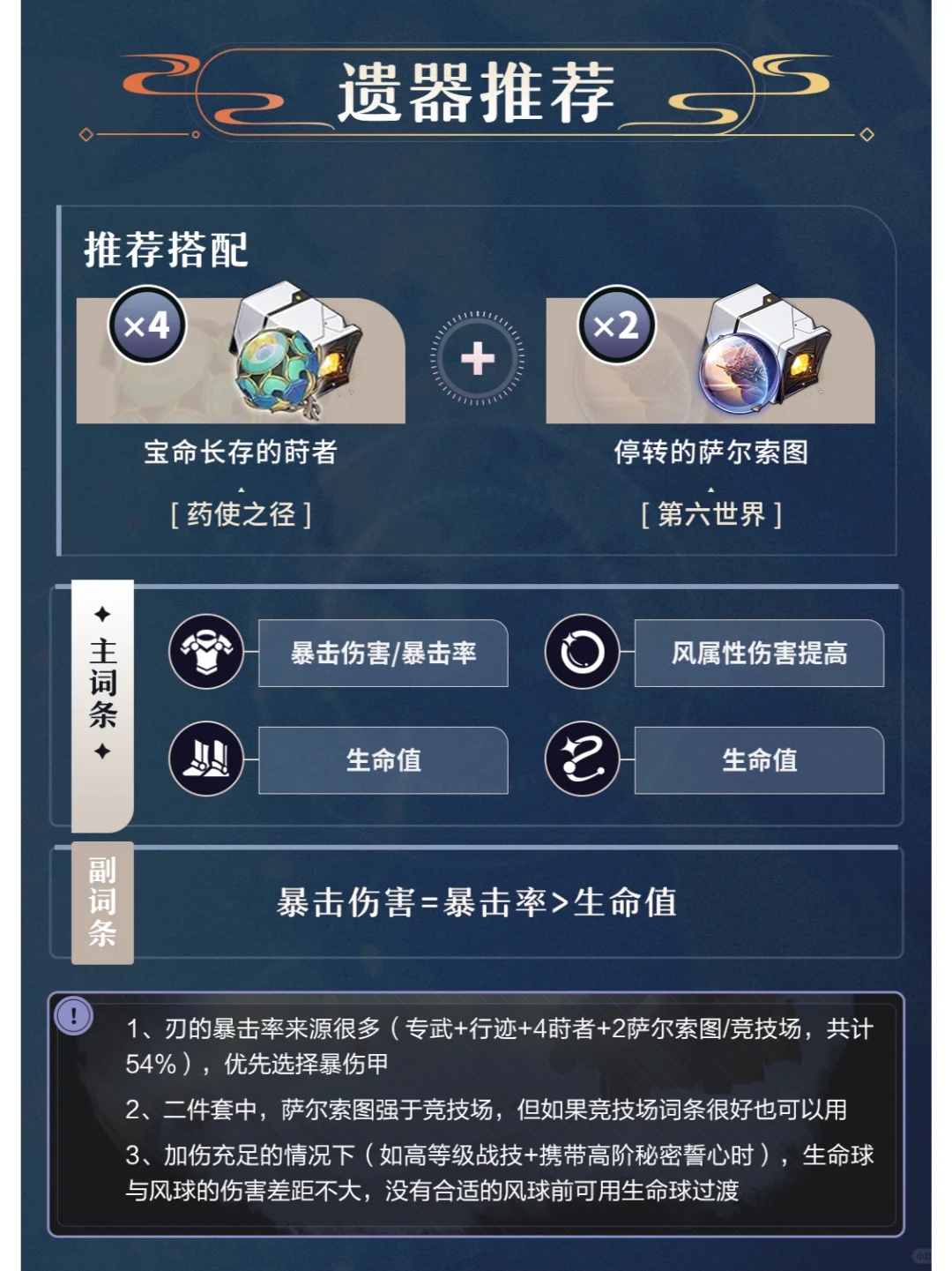 【星穹铁道】刃：角色培养，一图搞定