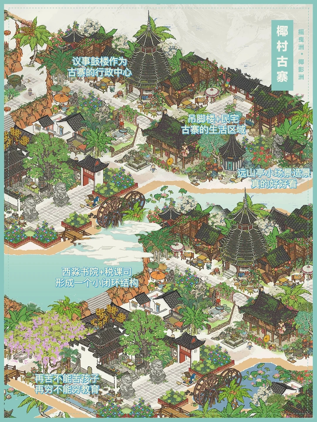 江南百景图｜椰子岛全岛布局（含基地图）